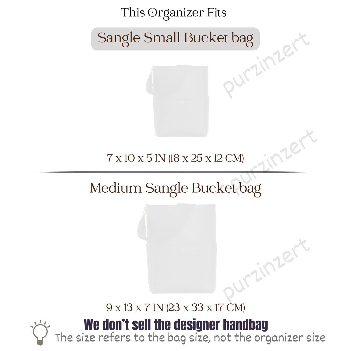 Bag Insert for (Celine, Sangle Bucket Small) Organizer of Felt Fabric