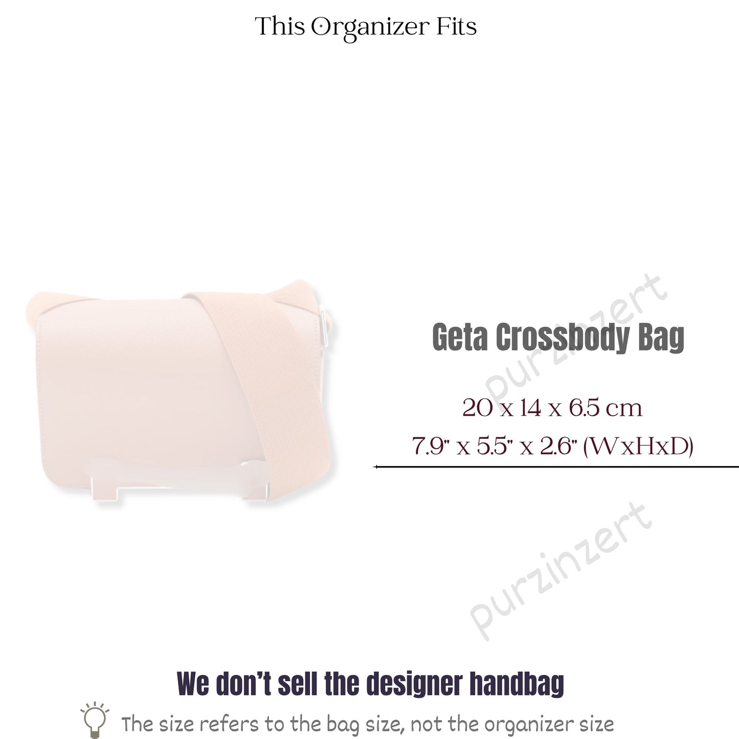 Bag Insert for (Hermes, Geta Bag) Organizer of Felt Fabric
