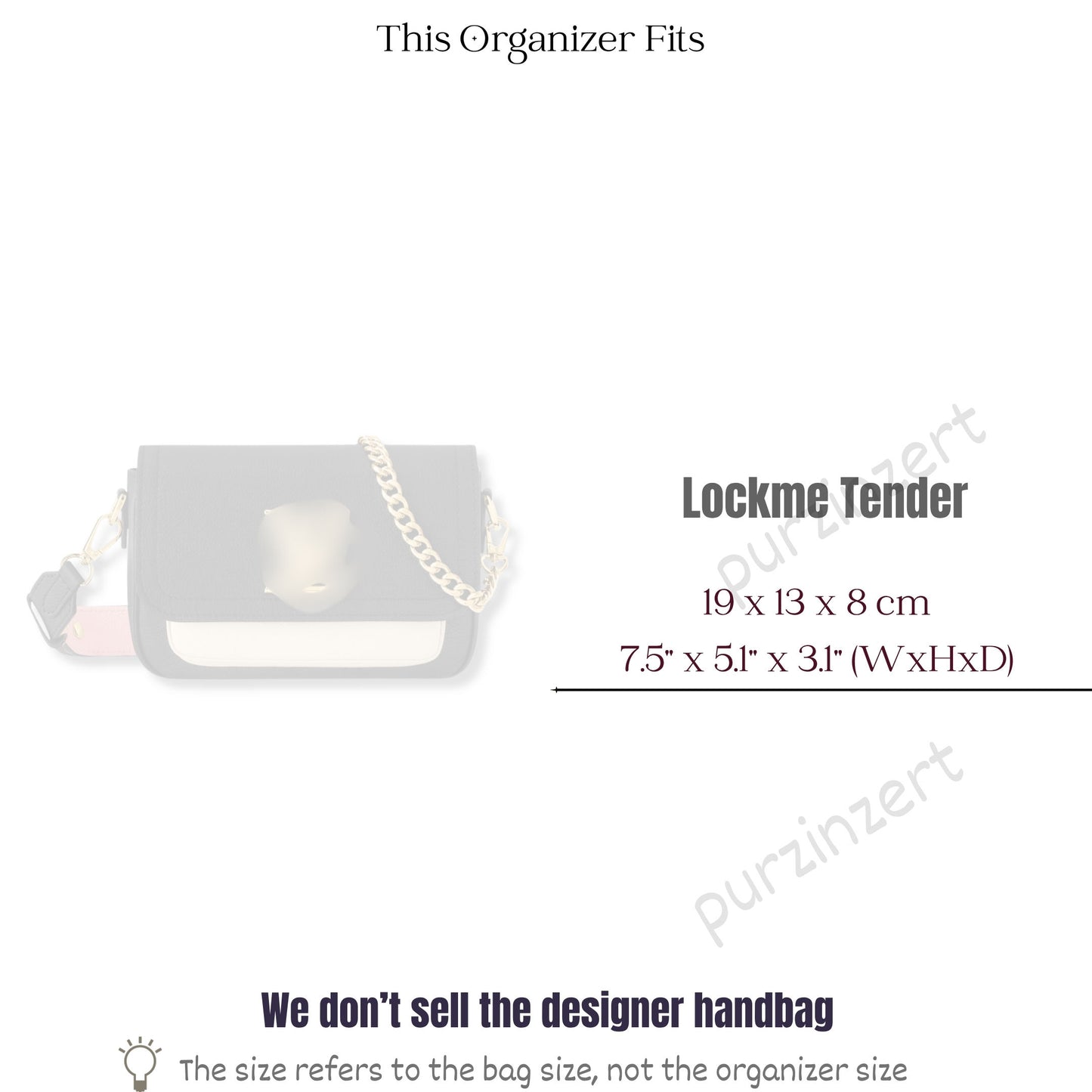 Bag Insert for (LV, Lockme Tender) Organizer of Silk Fabric