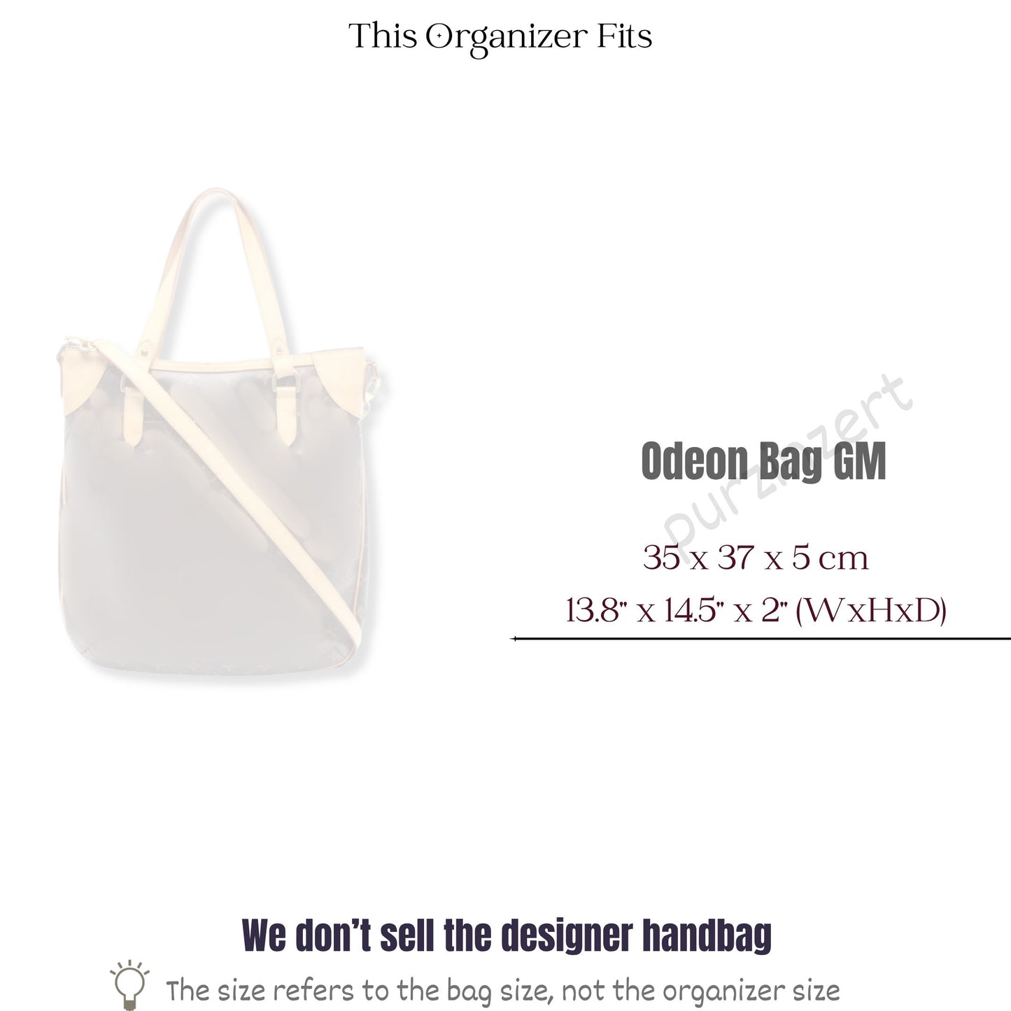 Bag Insert for (LV, Odeon GM (Large)) Organizer of Felt Fabric