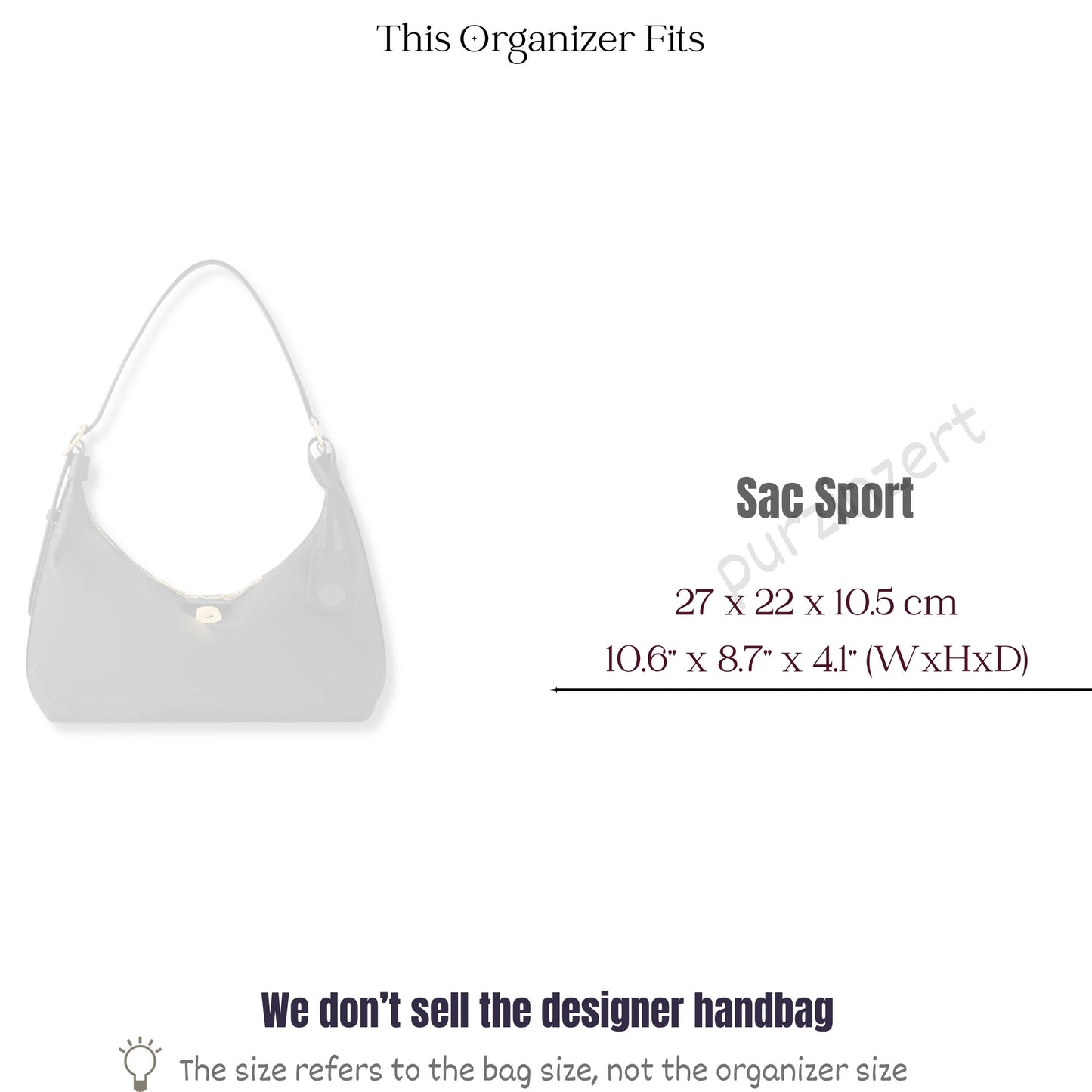 Bag Insert for (LV, Sac Sport) Organizer of Felt Fabric