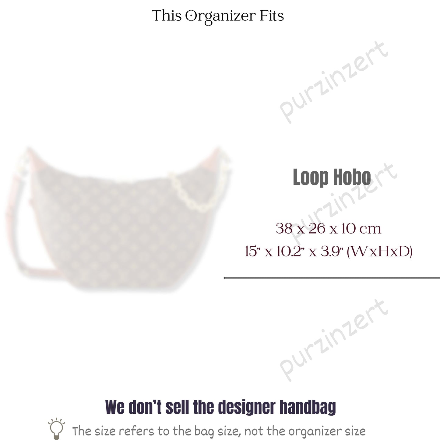 Bag Insert for (LV, Loop Hobo) Organizer of Nylon Fabric