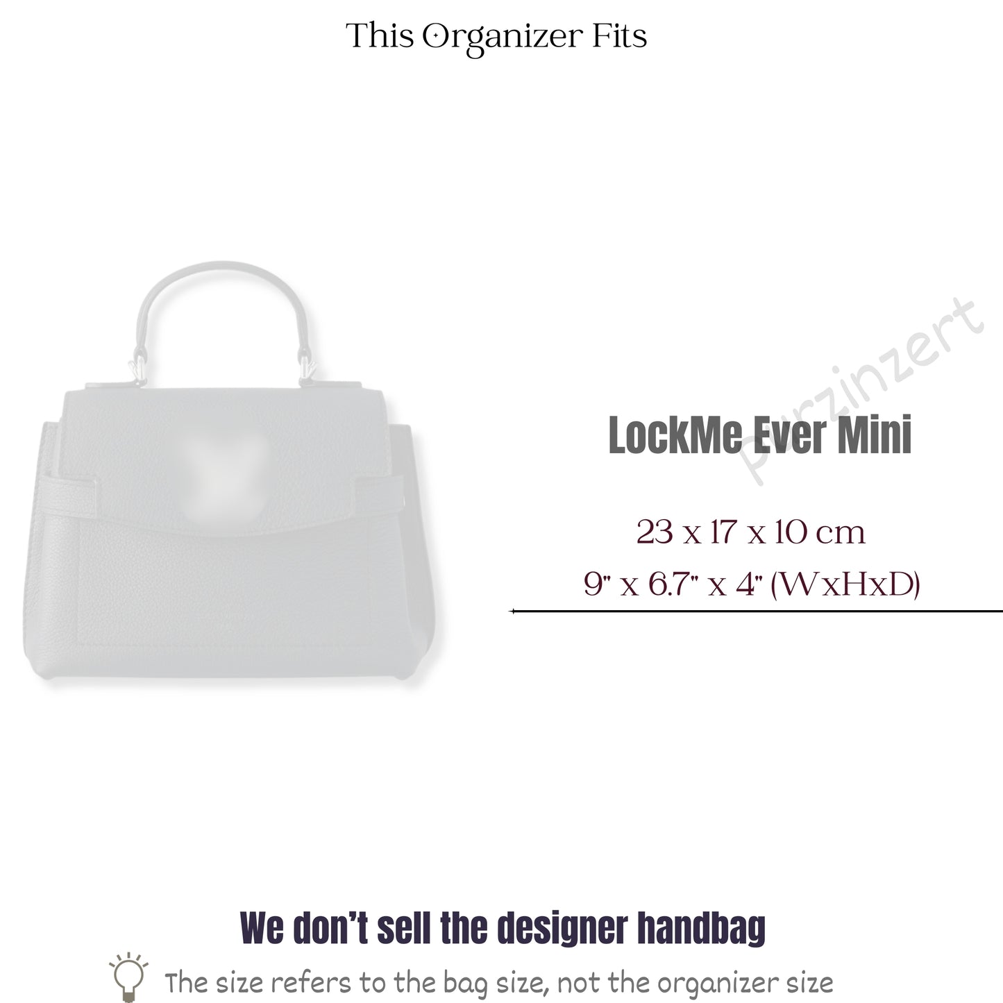 Bag Insert for (LV, LockMe Ever Mini) Organizer of Felt Fabric