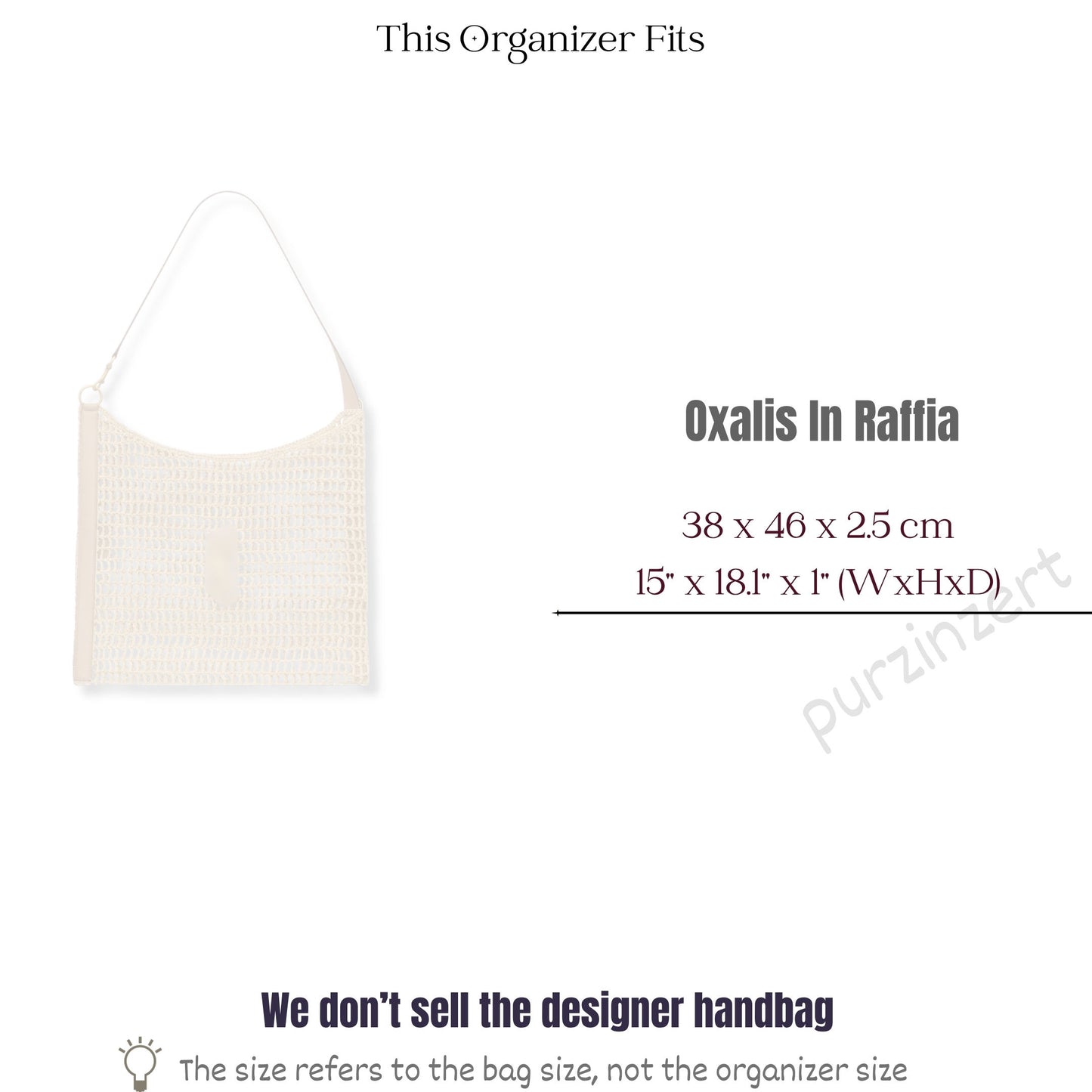 Bag Insert for (Saint Laurent (YSL), Oxalis in Raffia Crochet and Leather) Organizer of Felt Fabric