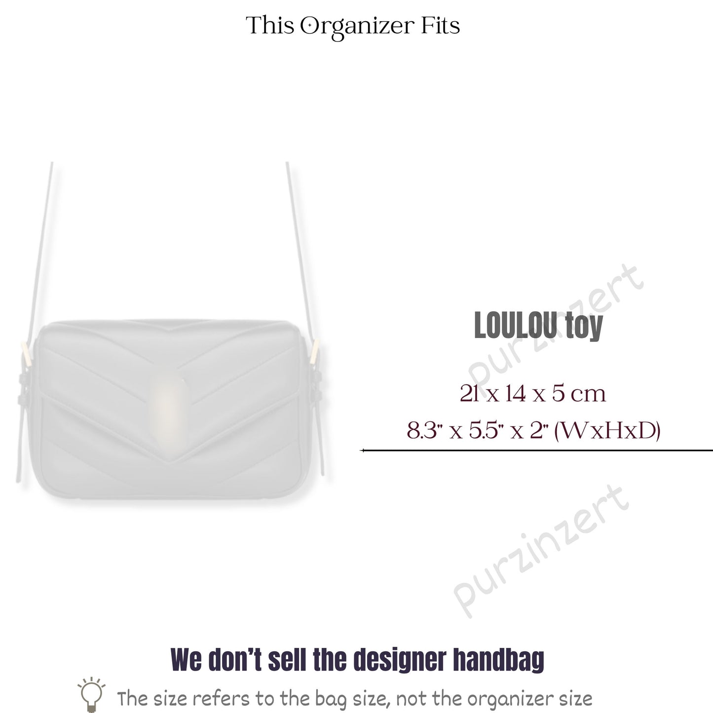 Bag Insert for (Saint Laurent (YSL), Loulou Toy) Organizer of Felt Fabric
