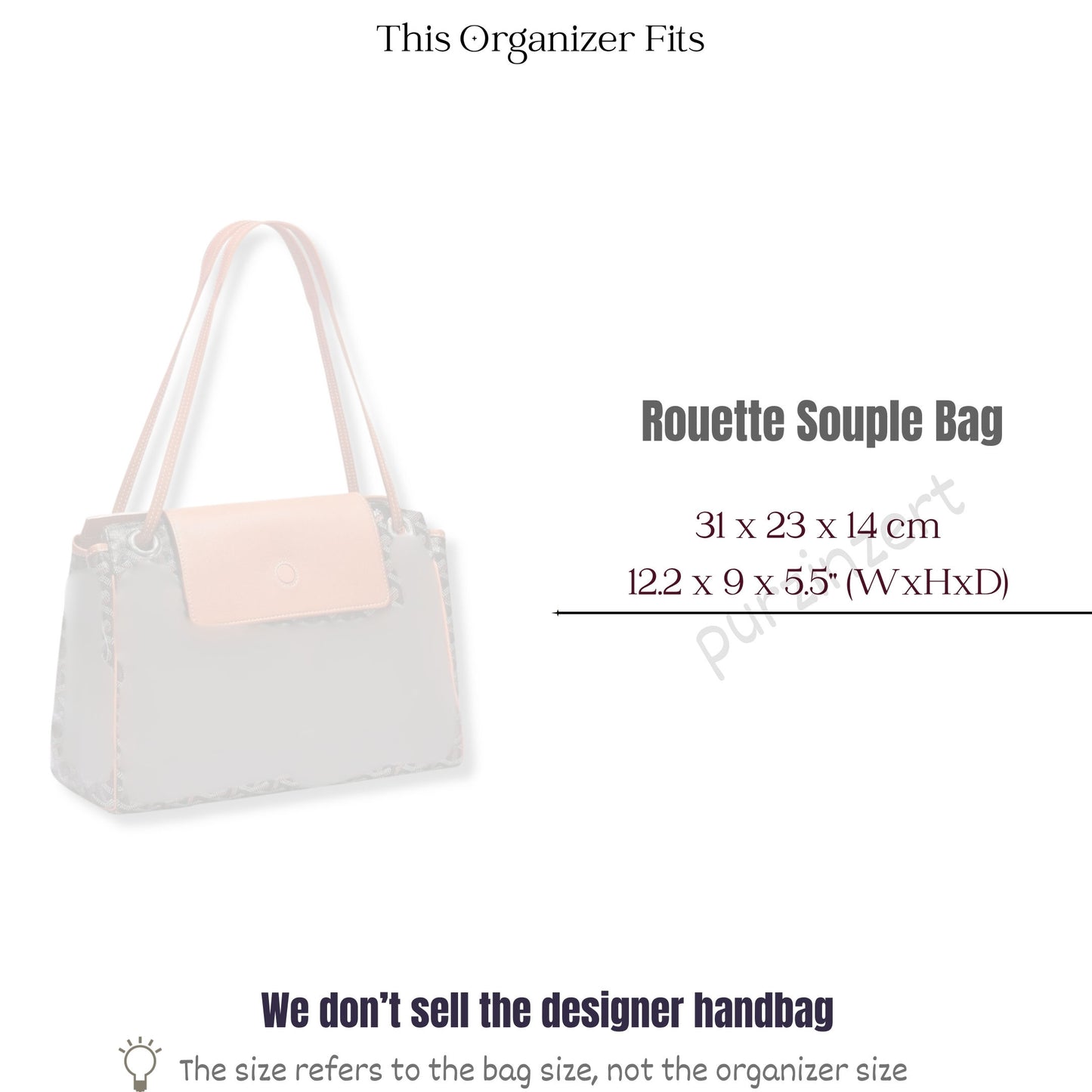 Bag Insert for (Goyard, Rouette Souple Bag) Organizer of Felt Fabric