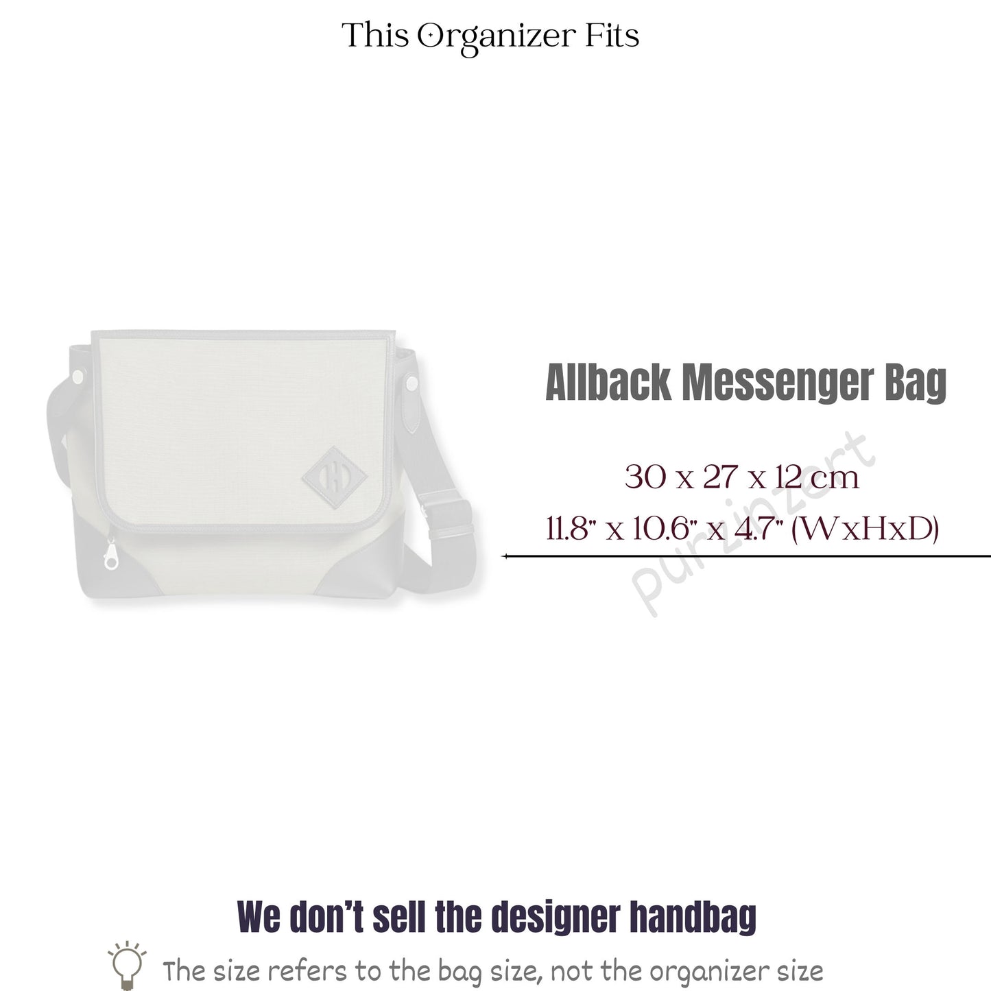 Bag Insert for (Hermes, Allback messenger bag) Organizer of Silk Fabric