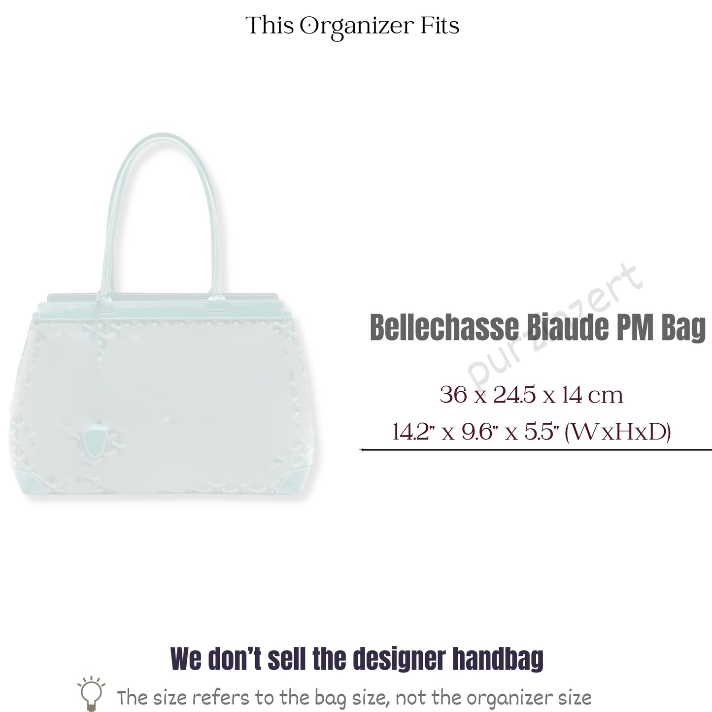 Bag Insert for (Goyard, Bellechasse Biaude PM Bag) Organizer of Silk Fabric