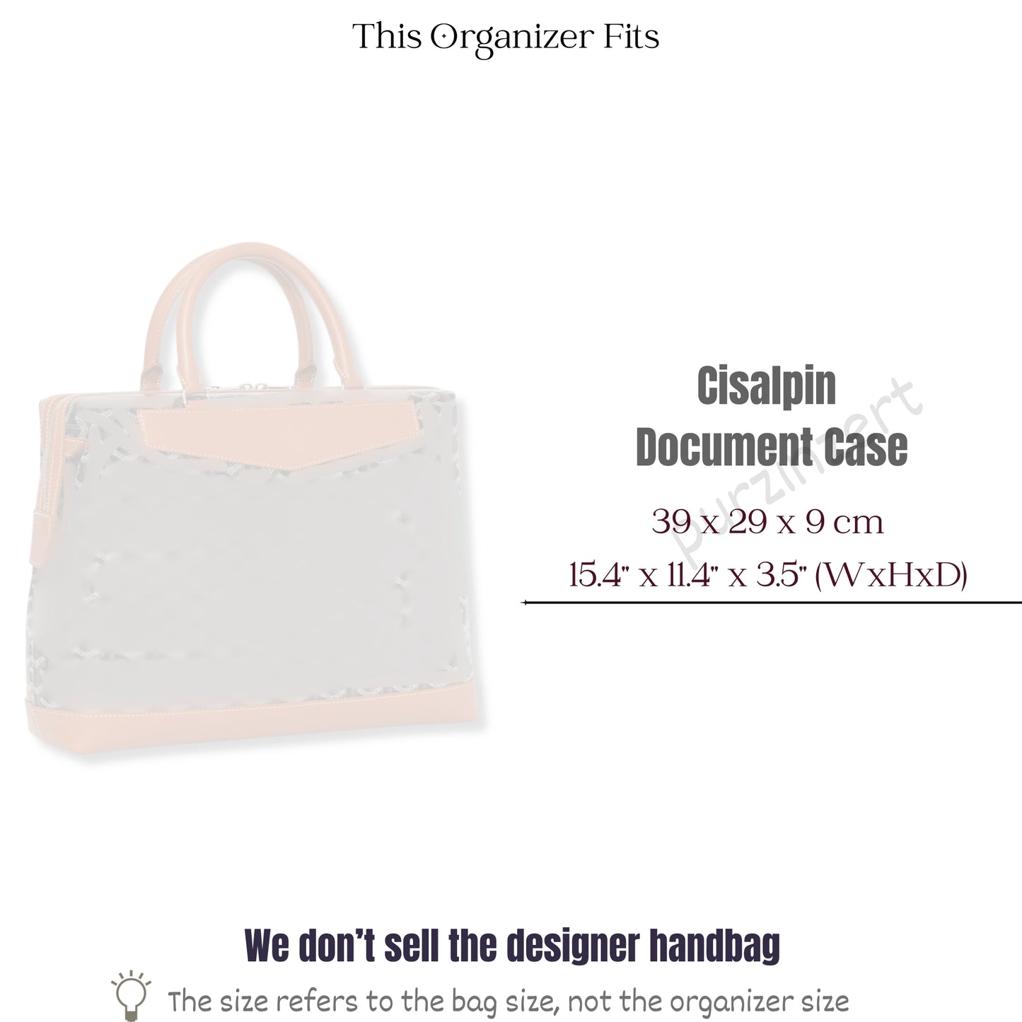 Bag Insert for (Goyard, Cisalpin Document Case) Organizer of Felt Fabric