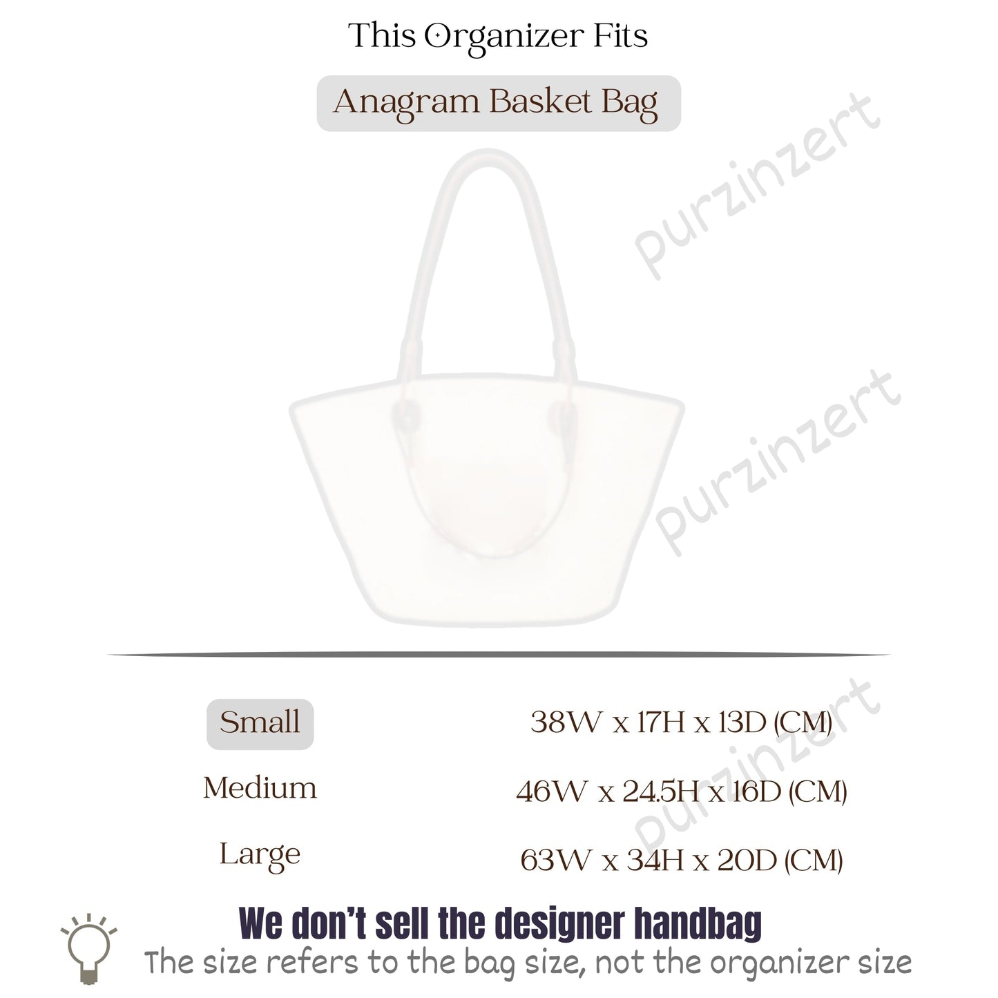 Bag Insert for (Loewe, Small Anagram Basket bag in iraca palm and calfskin) Organizer of Felt Fabric
