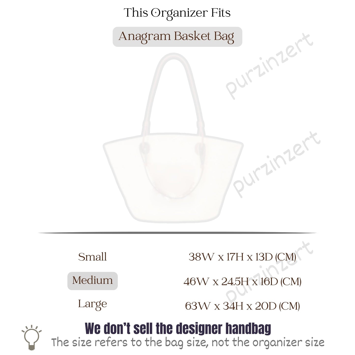 Bag Insert for (Loewe, Medium Anagram Basket bag in iraca palm and calfskin) Organizer of Felt Fabric