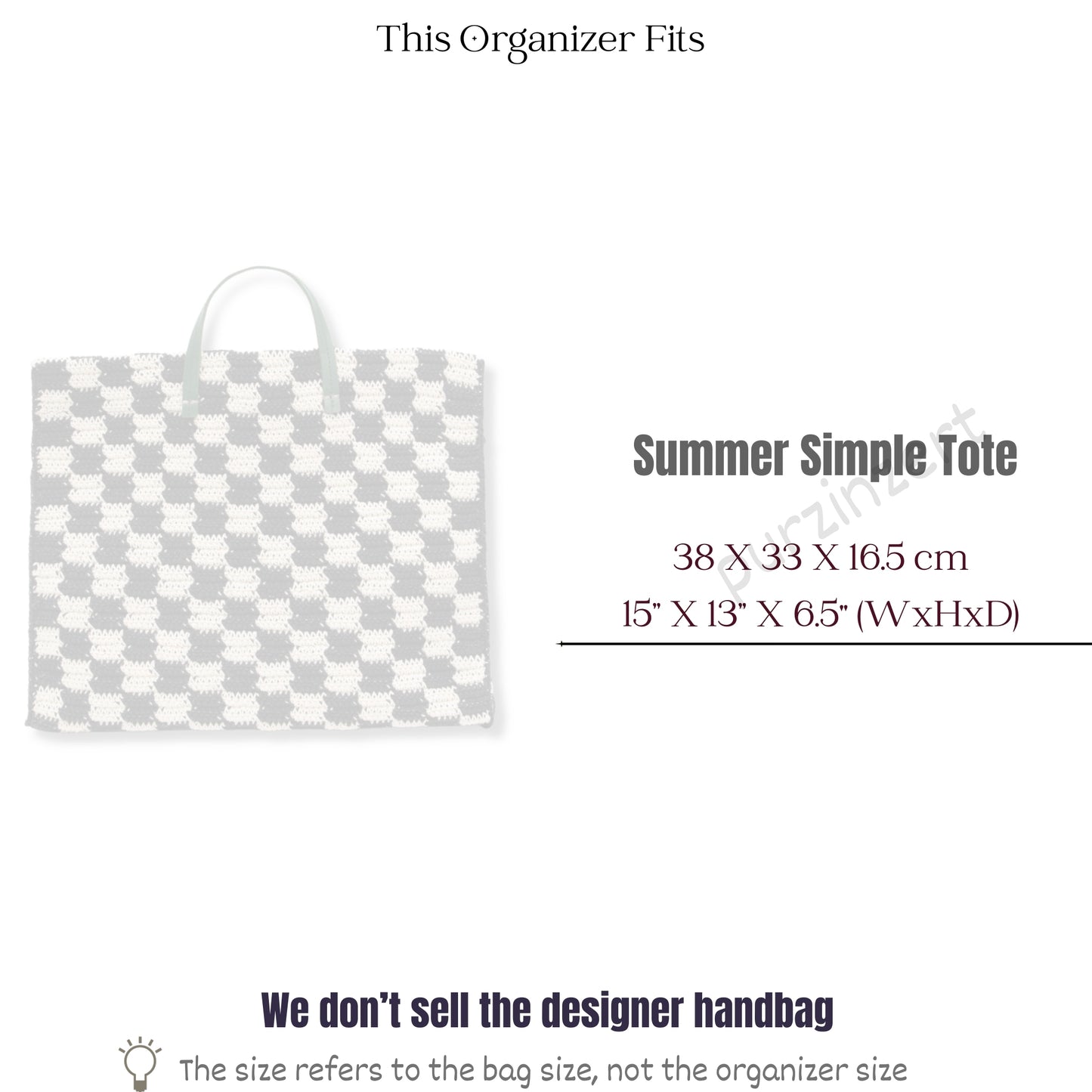 Bag Insert for (Clare V., Summer Simple Tote) Organizer of Felt Fabric