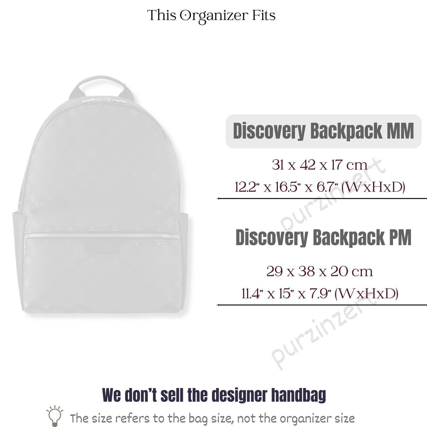 Bag Insert for (LV, Discovery Backpack MM) Organizer of Silk Fabric