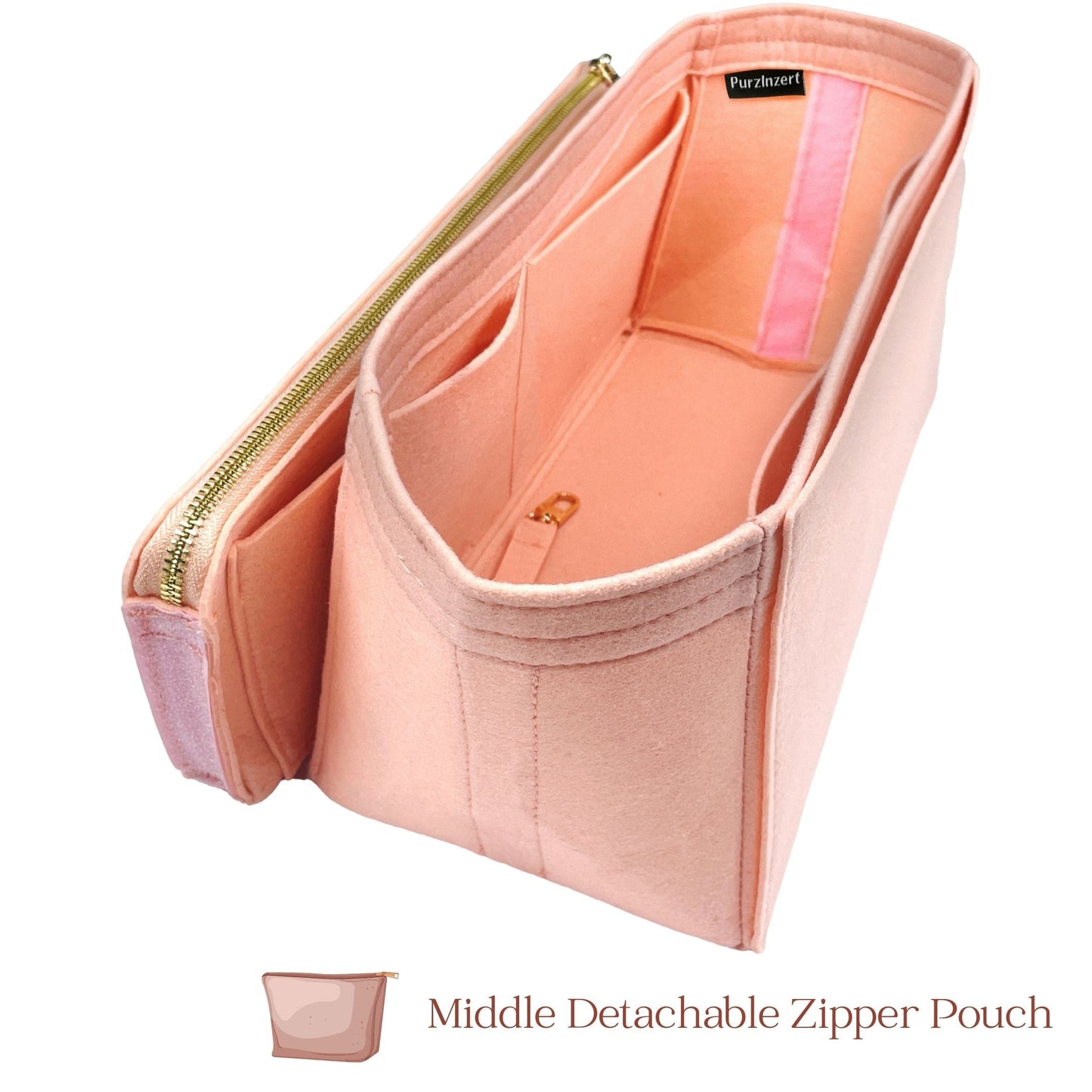 Bag Insert for (Chanel, Deauville Canvas Medium) Organizer of Felt Fabric