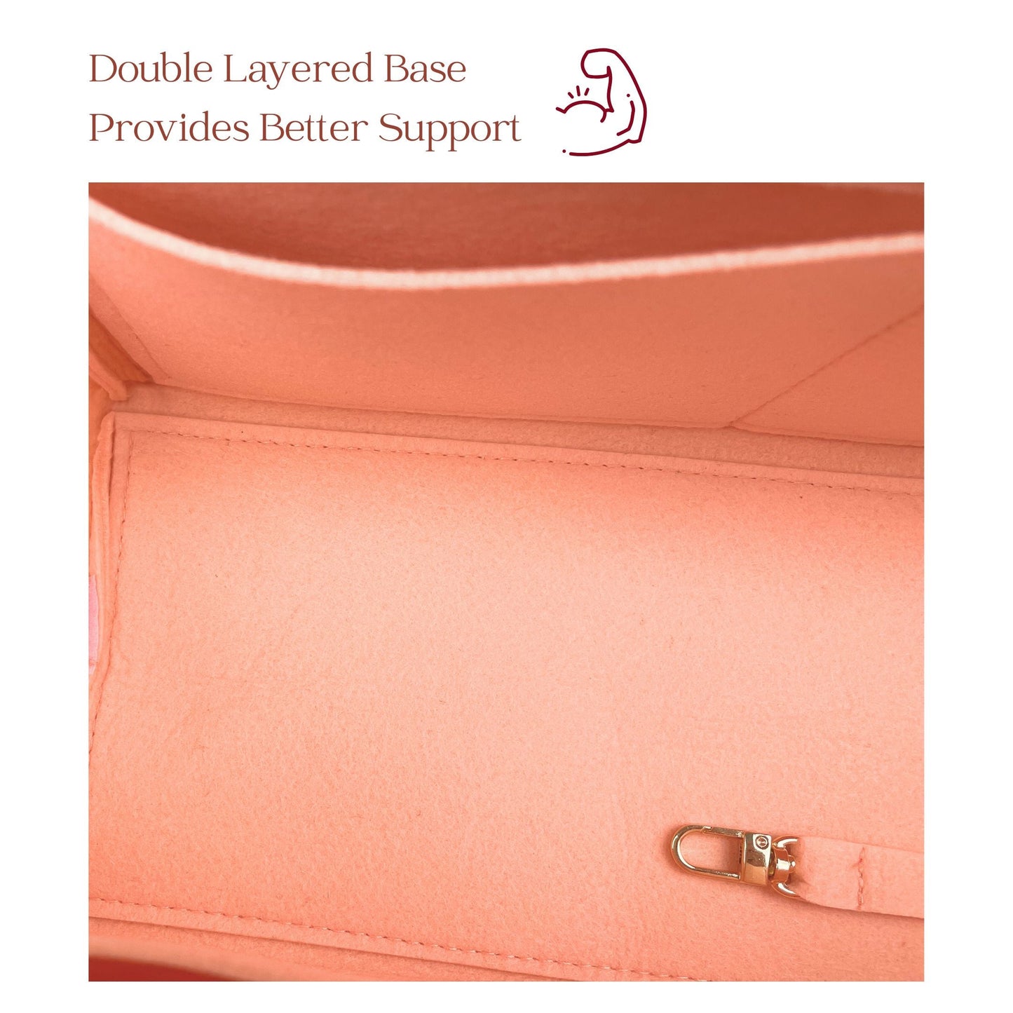 Bag Insert for (Chanel, Deauville Canvas Small) Organizer of Felt Fabric