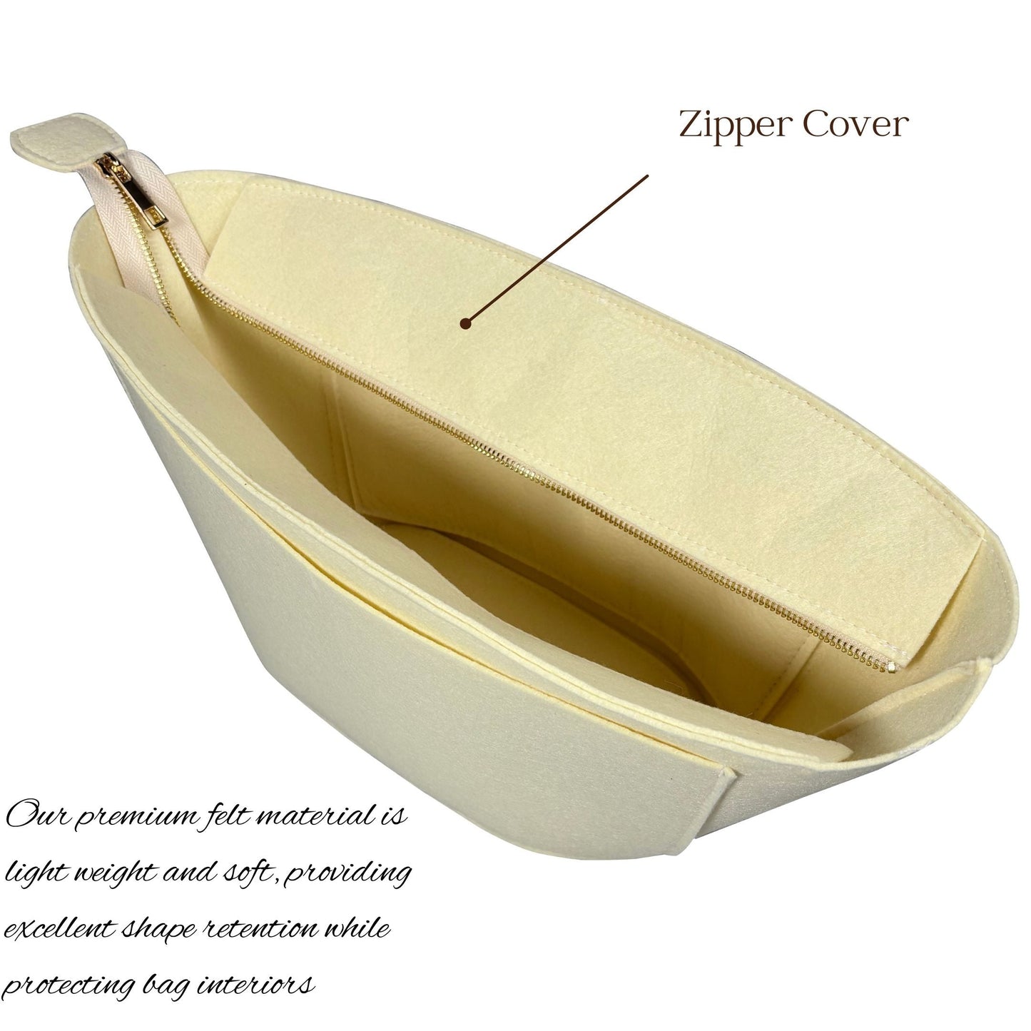 Bag Insert for (Celine, Classic Panier in Raffia and Calfskin Medium) Organizer of Felt Fabric