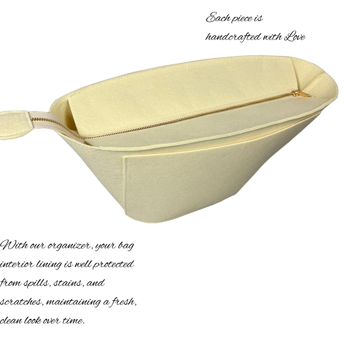 Bag Insert for (Celine, Classic Panier Braided Triomphe Small) Organizer of Felt Fabric