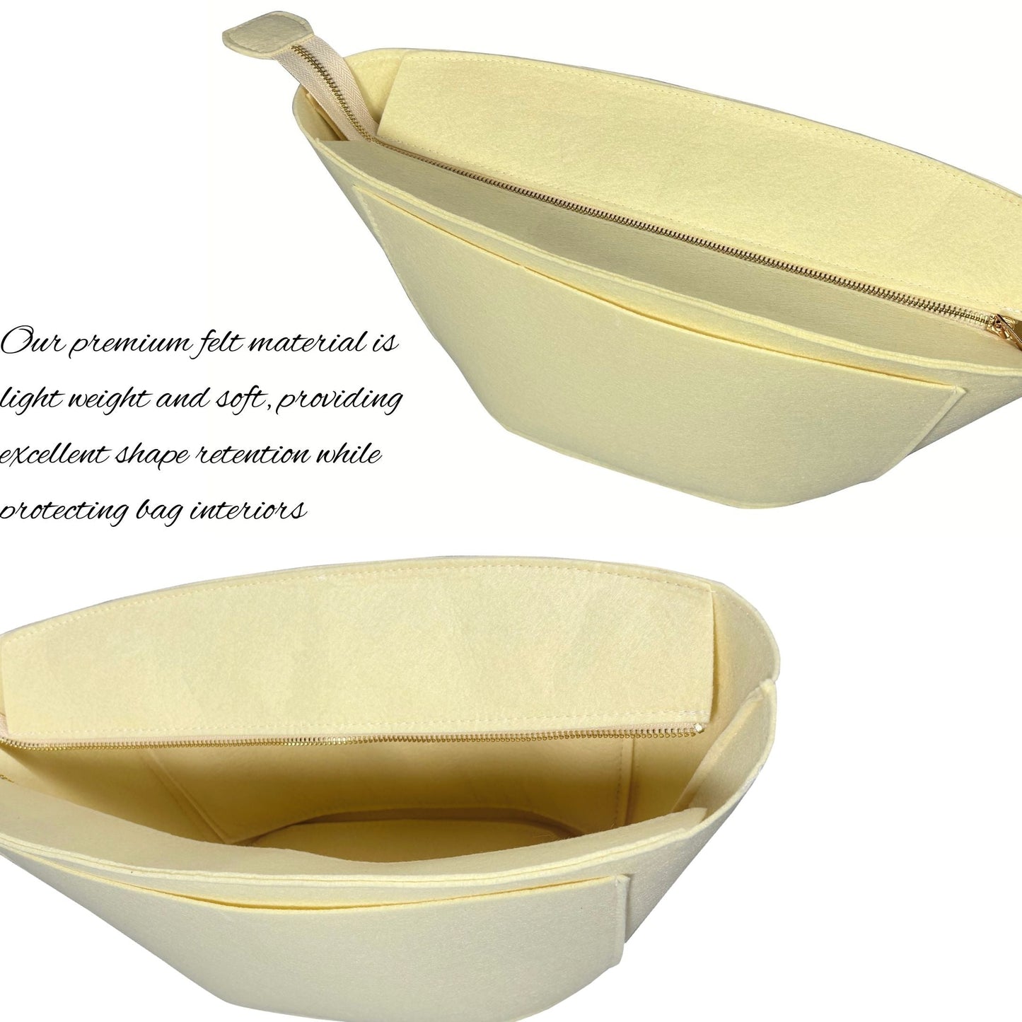Bag Insert for (Celine, Classic Panier in Raffia and Calfskin Teen) Organizer of Felt Fabric