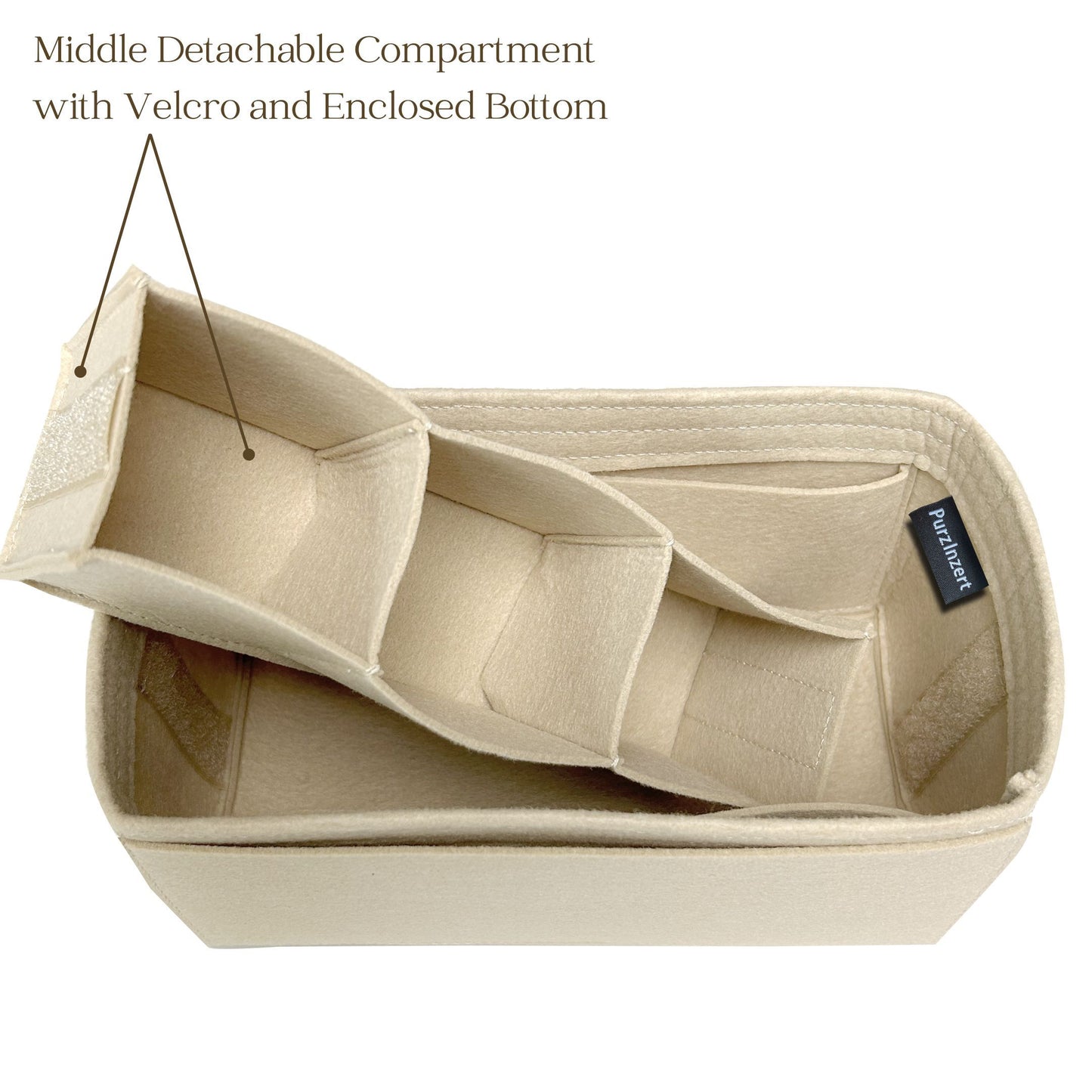 Bag Insert for (Celine, SQUARE VANITY CASE) Organizer of Felt Fabric