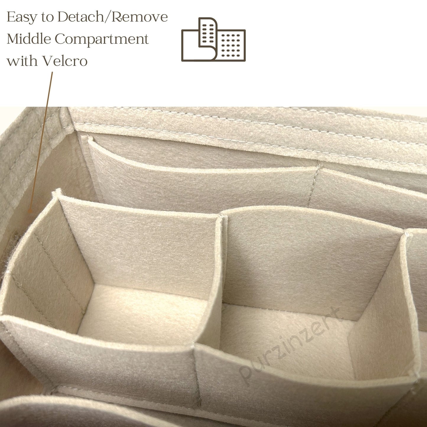 Bag Insert for (Goyard, Muse Vanity Case) Organizer of Felt Fabric