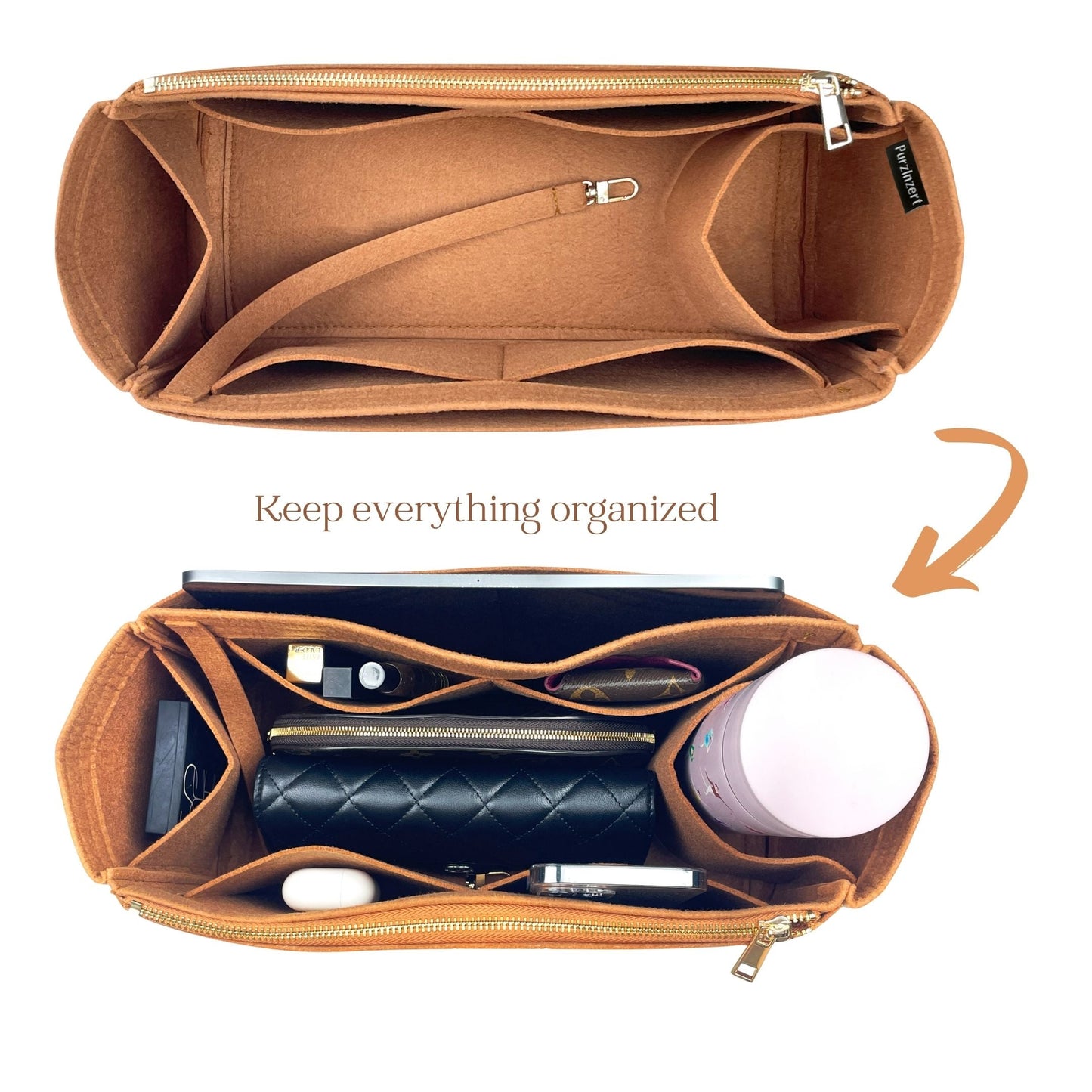 Bag Insert for (Chanel, Cerf Medium) Organizer of Felt Fabric