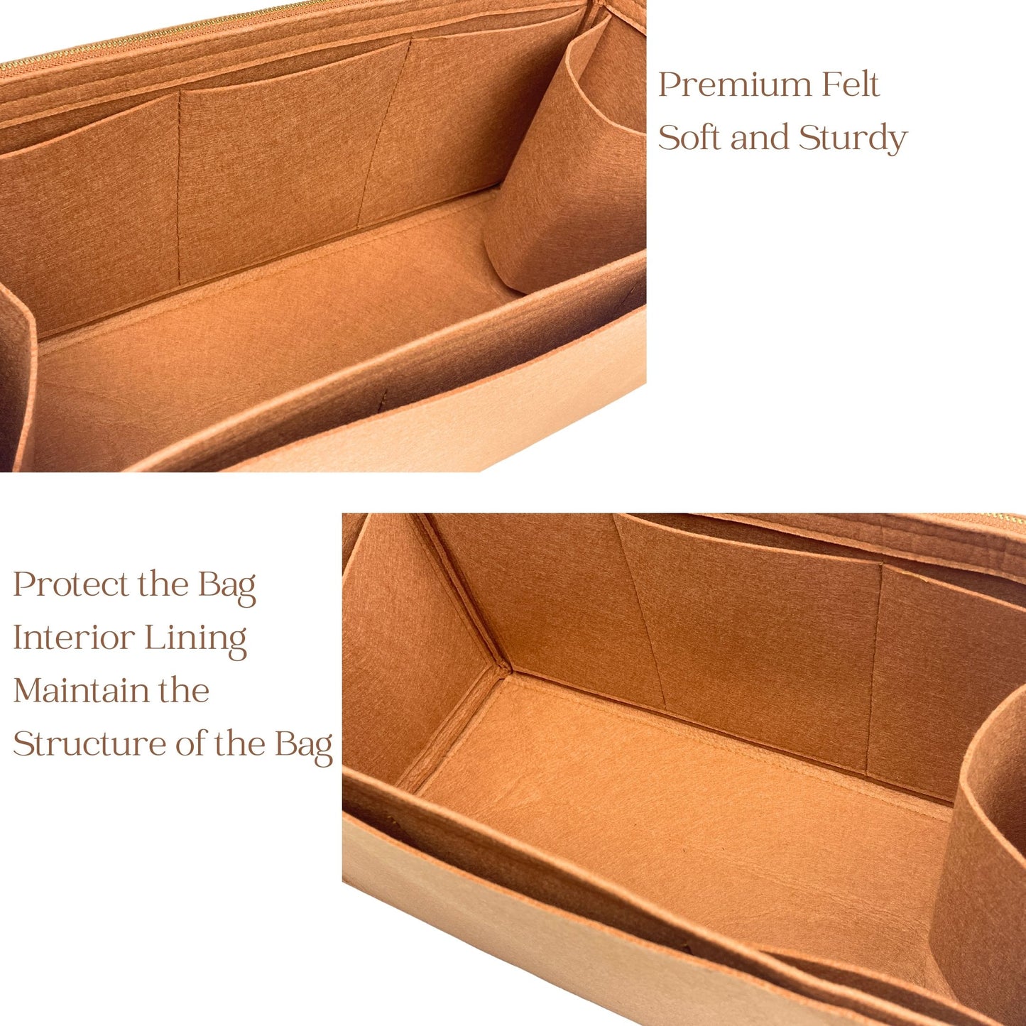 Bag Insert for (Baggu, Large Cloud Carry-On) Organizer of Felt Fabric