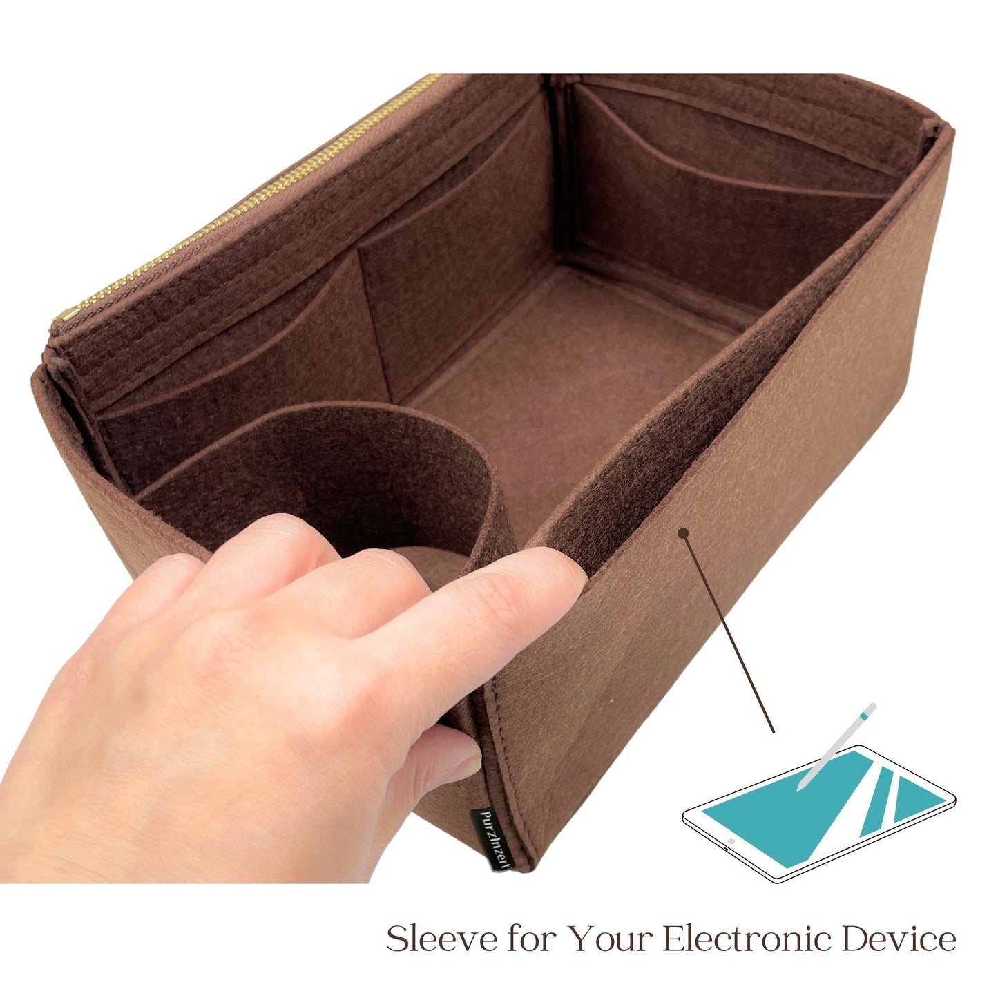 Bag Insert for (Hermes, Licol 19 bag) Organizer of Felt Fabric