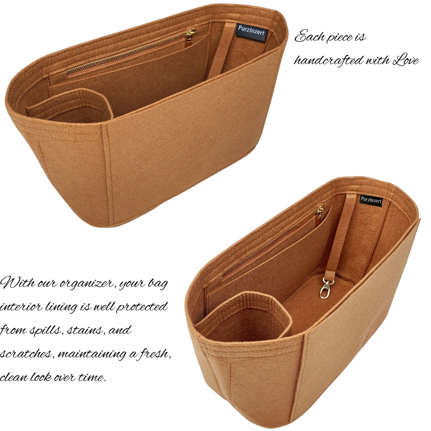 Bag Insert for (Gucci, Ophidia GG Small Tote) Organizer of Felt Fabric