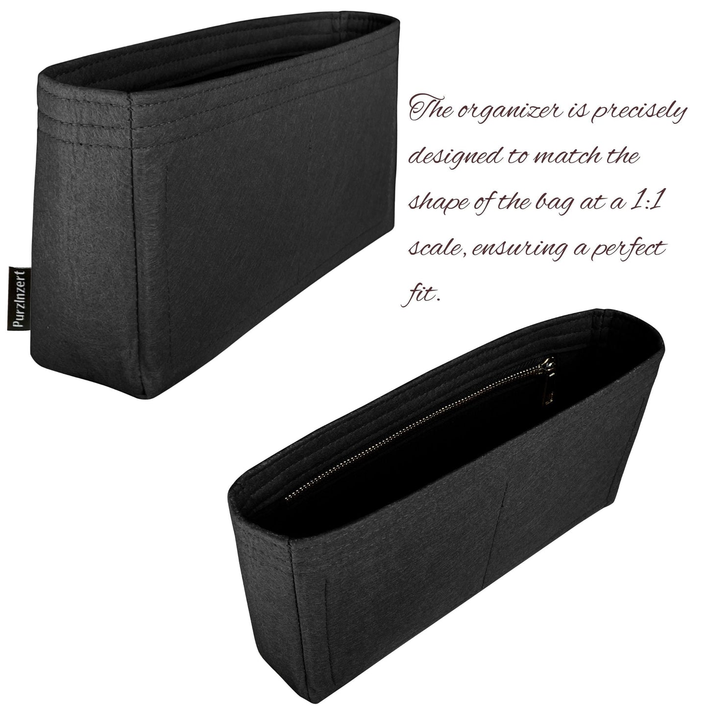 Bag Insert for (Chanel, Mini Rectangular Classic Flap) Organizer of Felt Fabric