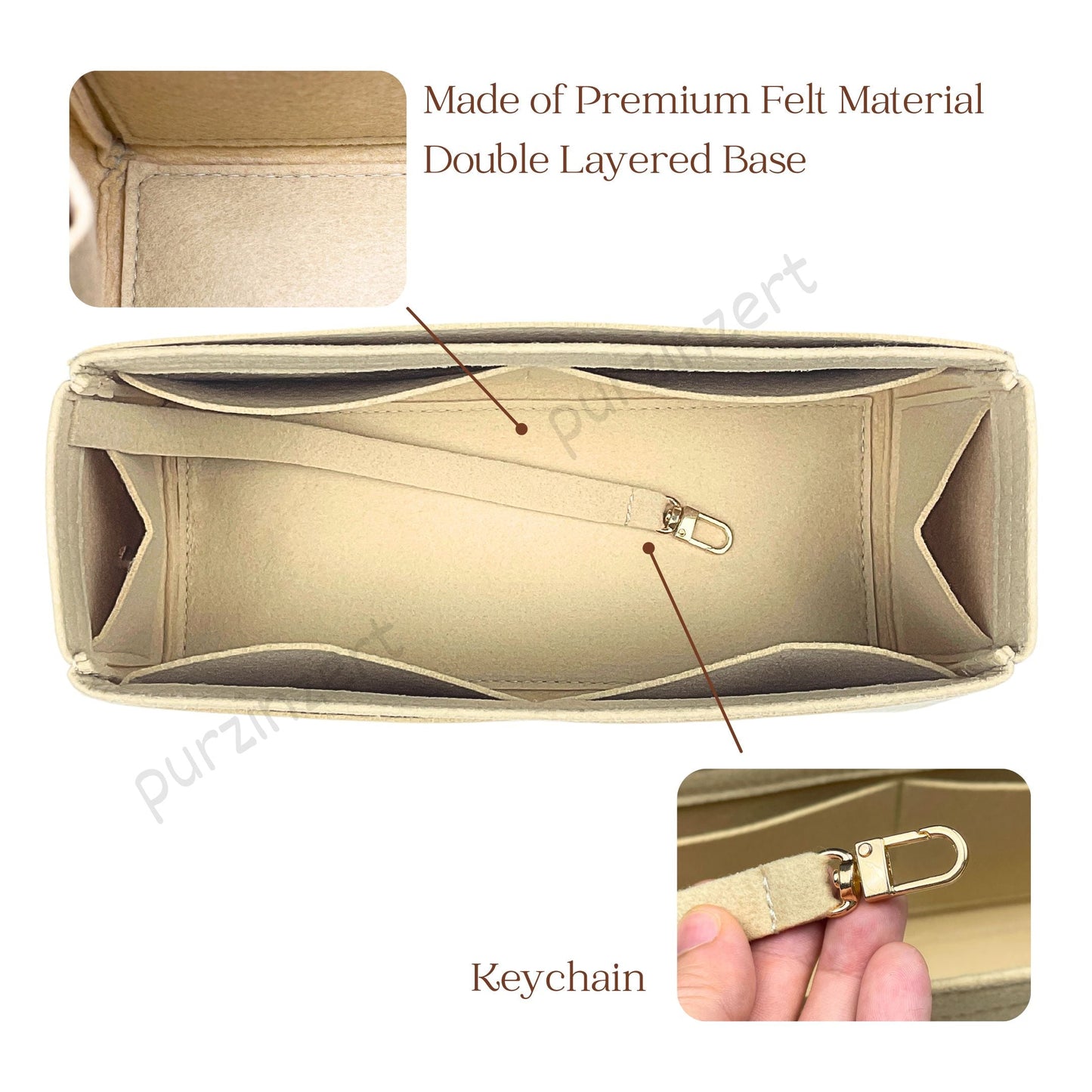 Bag Insert for (Celine, Cabas 16) Organizer of Felt Fabric