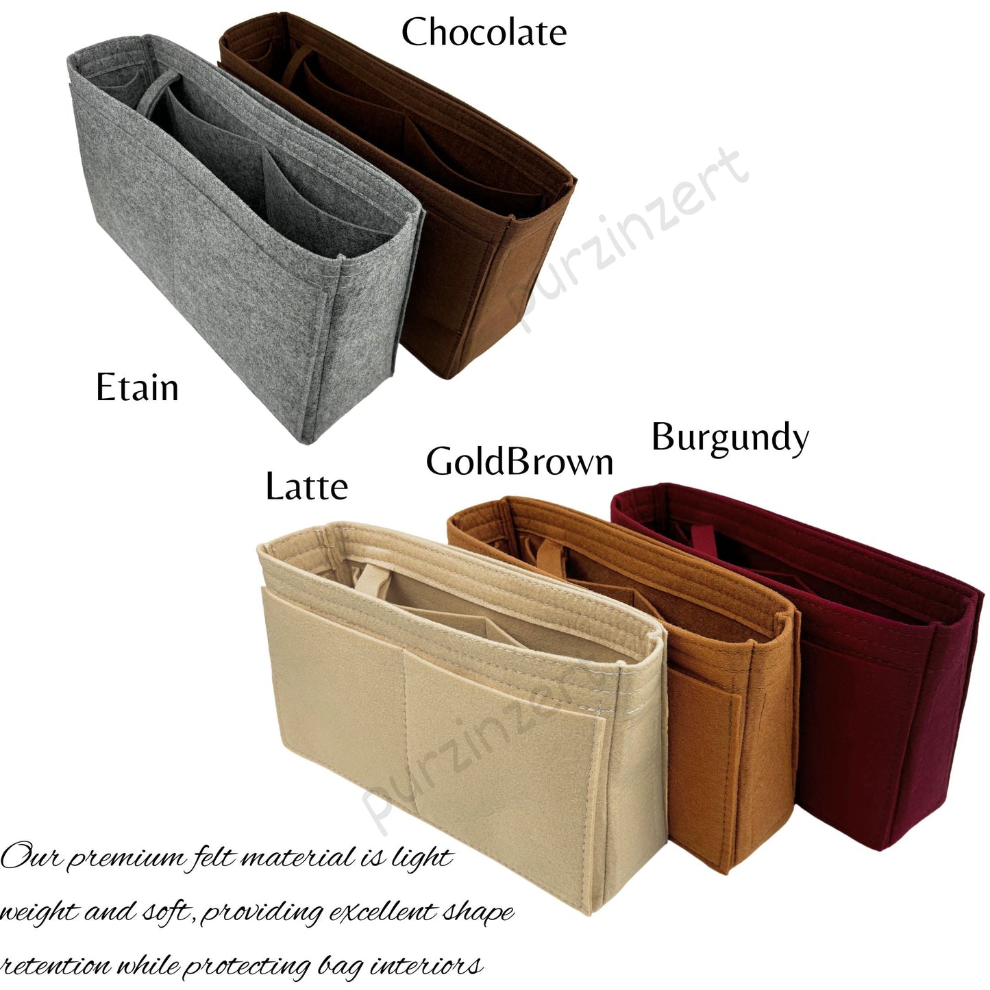 Bag Insert for (Bottega Veneta, BV Hop Large) Organizer of Felt Fabric