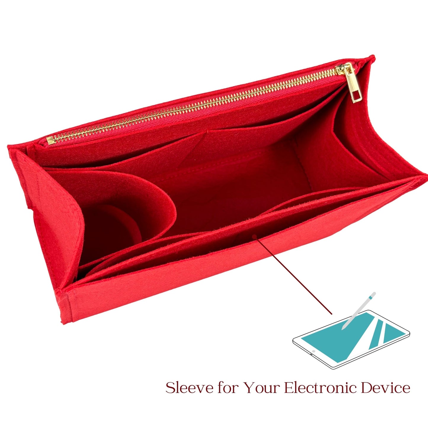 Bag Insert for (Bally, Easy Bally Tote) Organizer of Felt Fabric