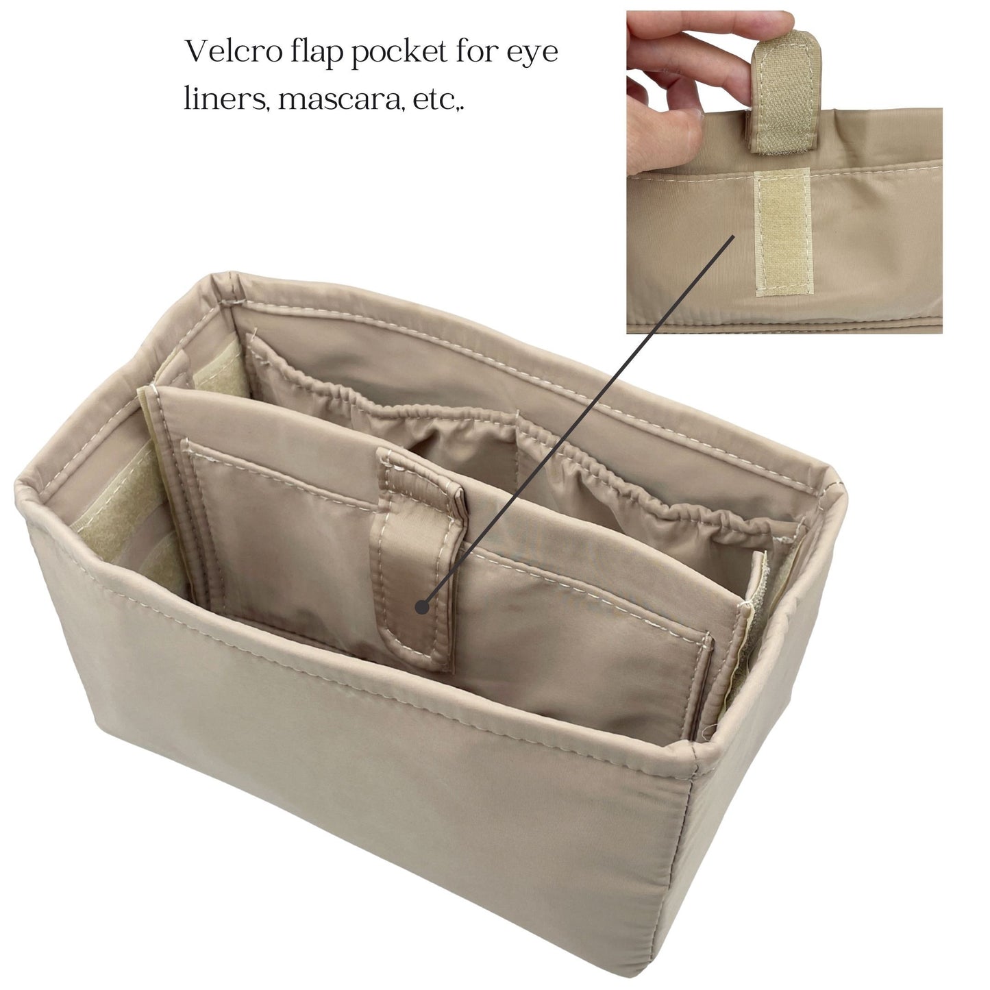Bag Insert for (Celine, SQUARE VANITY CASE) Organizer of Nylon Fabric