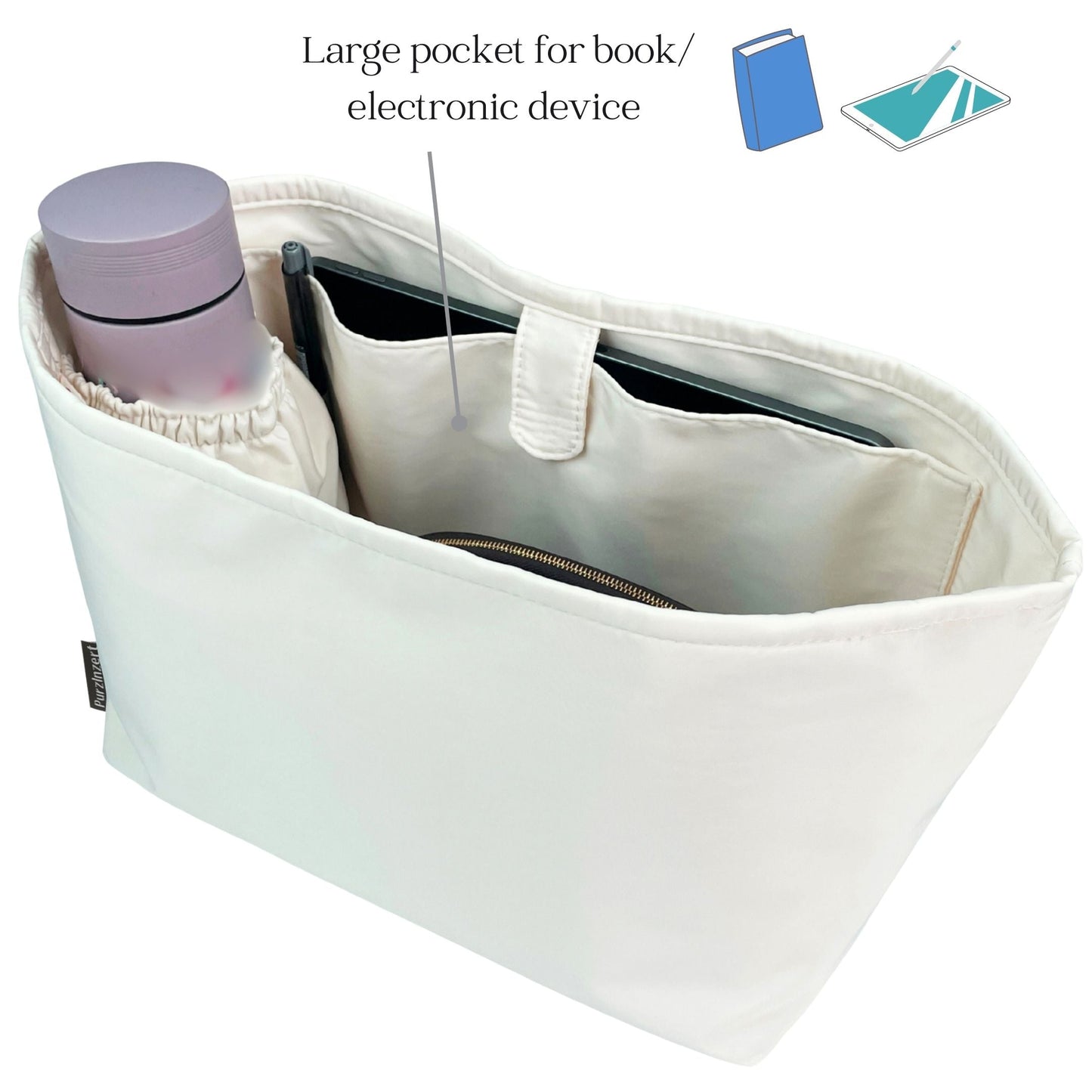 Bag Insert for (Celine, Large Phantom) Organizer of Nylon Fabric