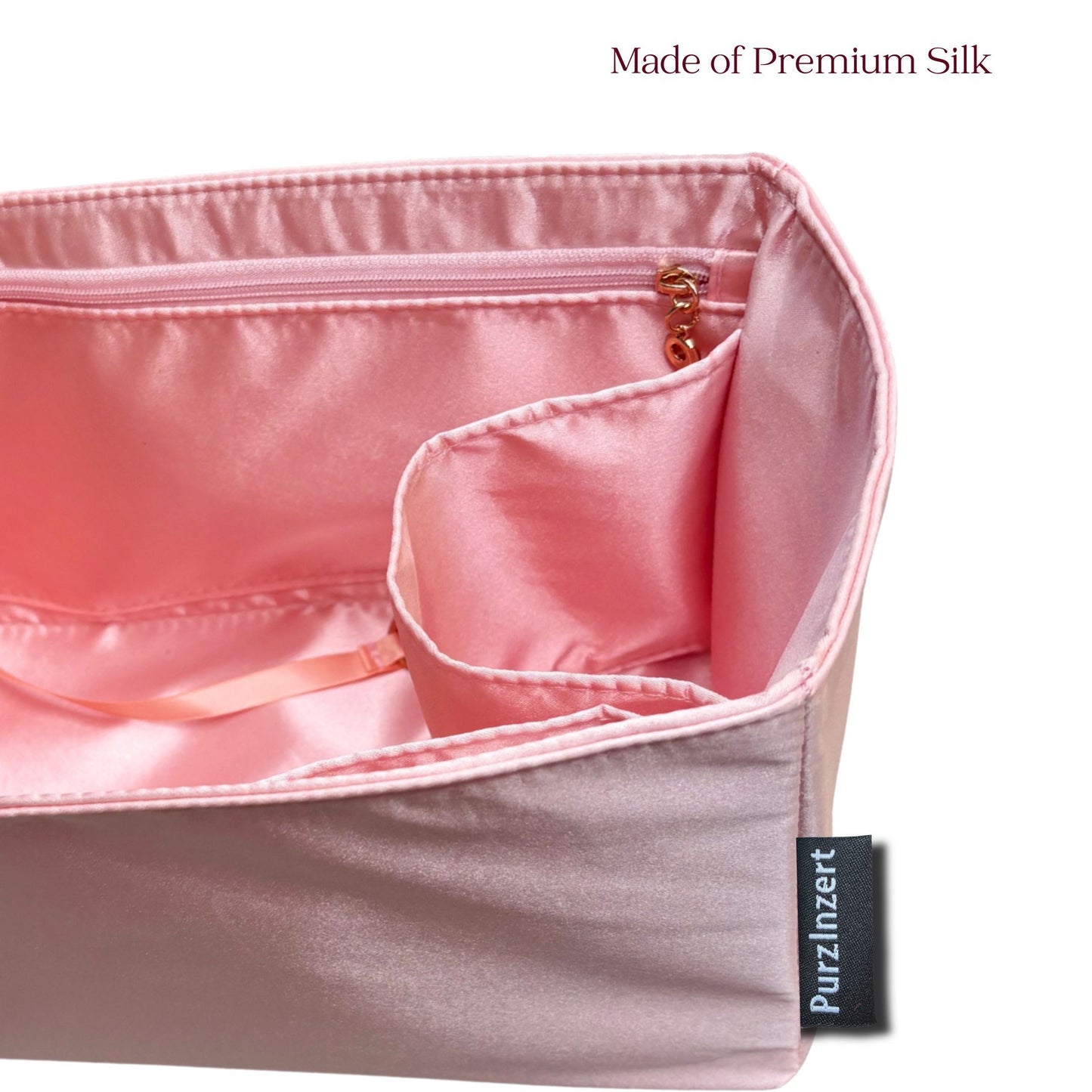 Bag Insert for (Dior, Medium Promenade Shopping Bag) Organizer of Silk Fabric