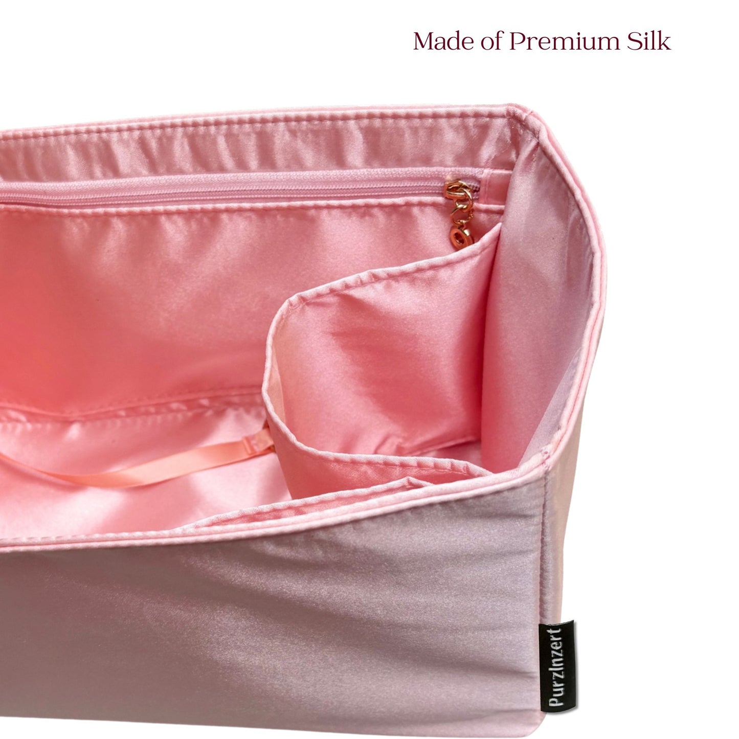 Bag Insert for (Bally, Easy Bally Tote) Organizer of Silk Fabric