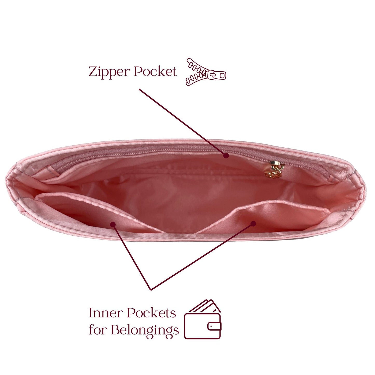 Bag Insert for (Chanel, Gabrielle XL Hobo) Organizer of Silk Fabric