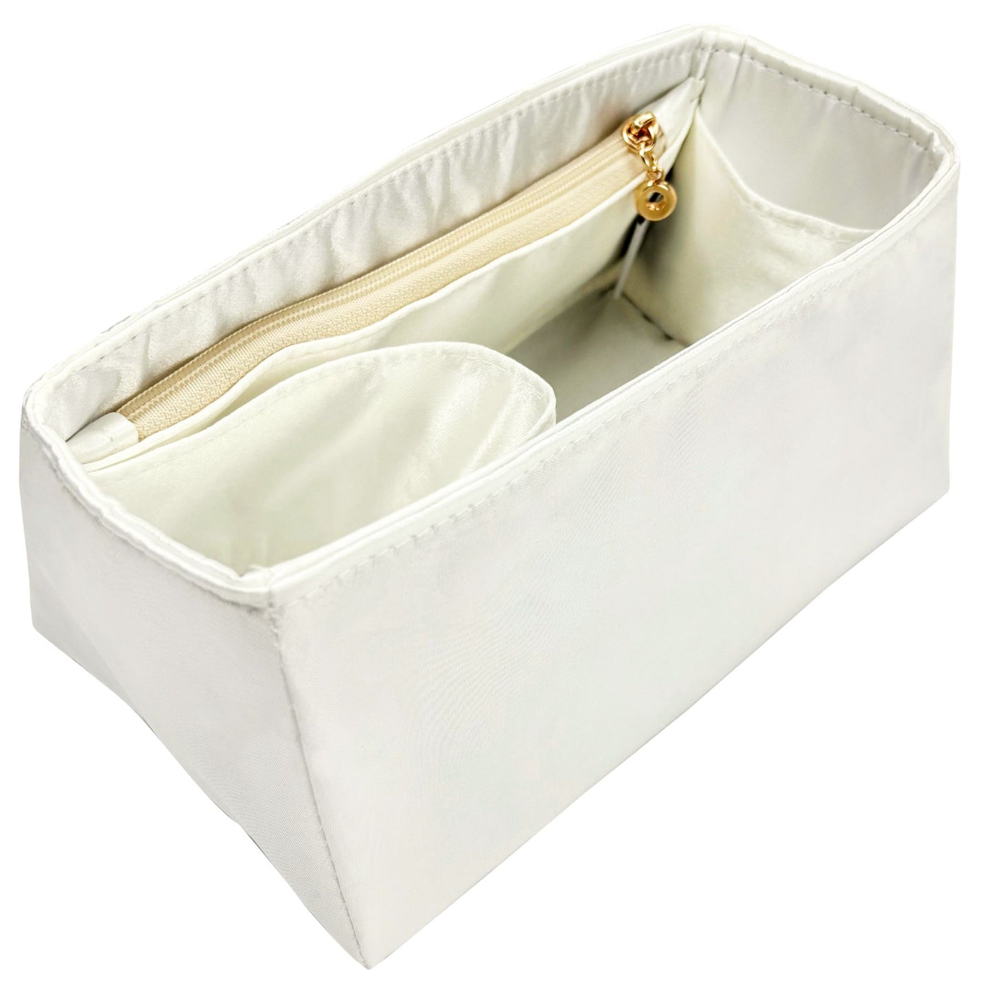 Bag Insert for (The Row, Soft Margaux 15 Bag in Leather) Organizer of Silk Fabric