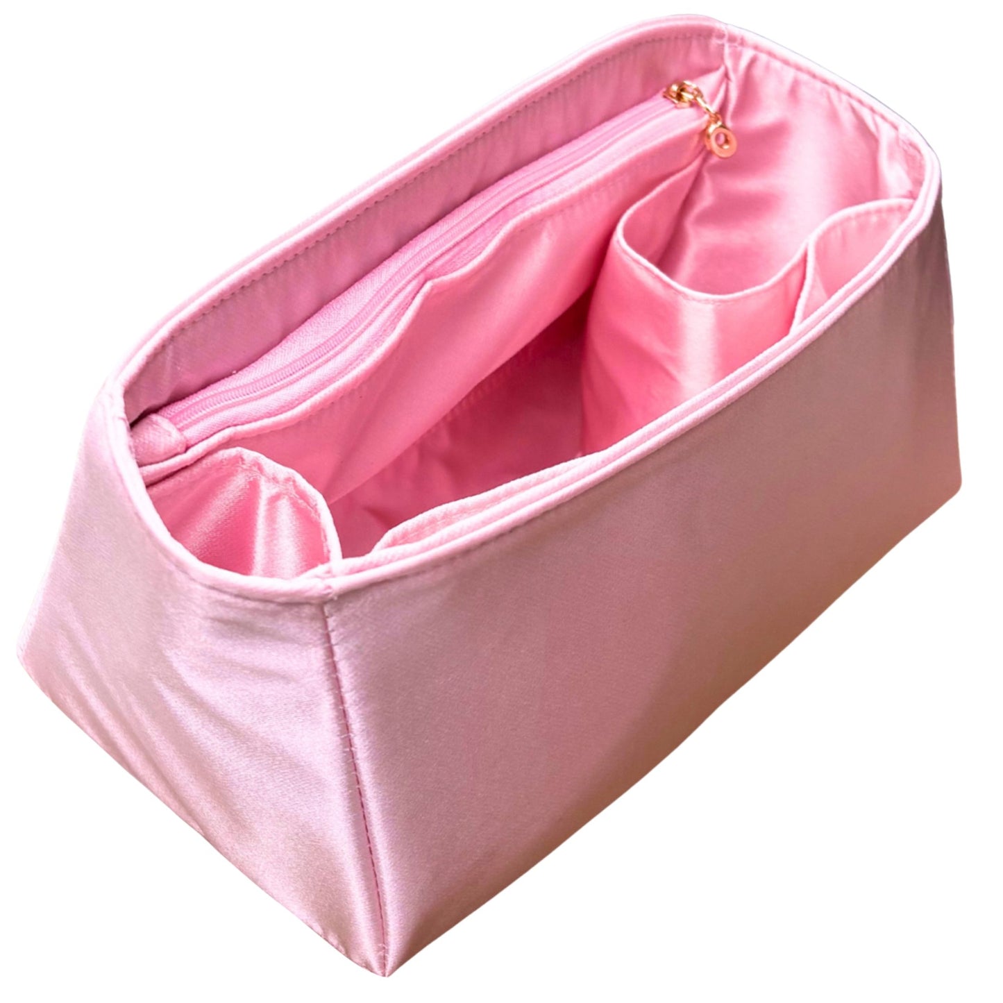 Bag Insert for (The Row, Soft Margaux 15 Bag in Leather) Organizer of Silk Fabric