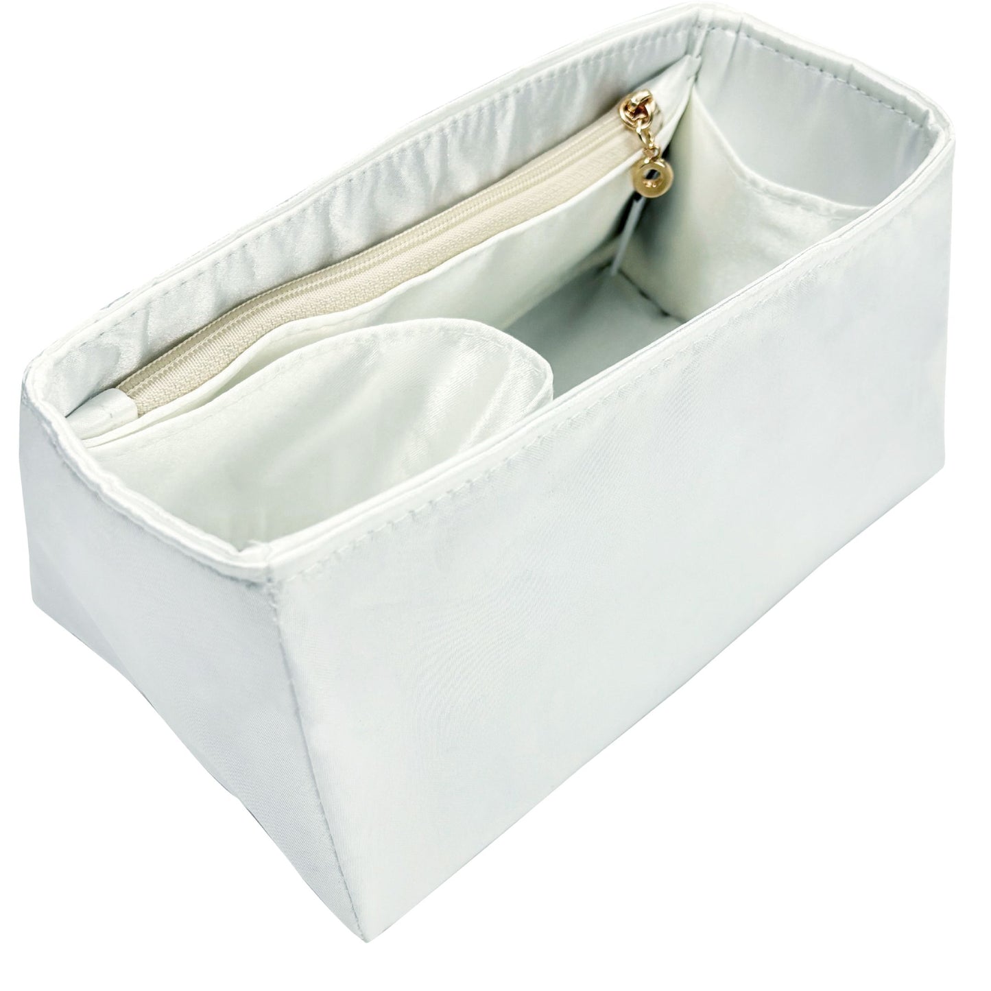Bag Insert for (The Row, Soft Margaux 15 Bag in Leather) Organizer of Silk Fabric