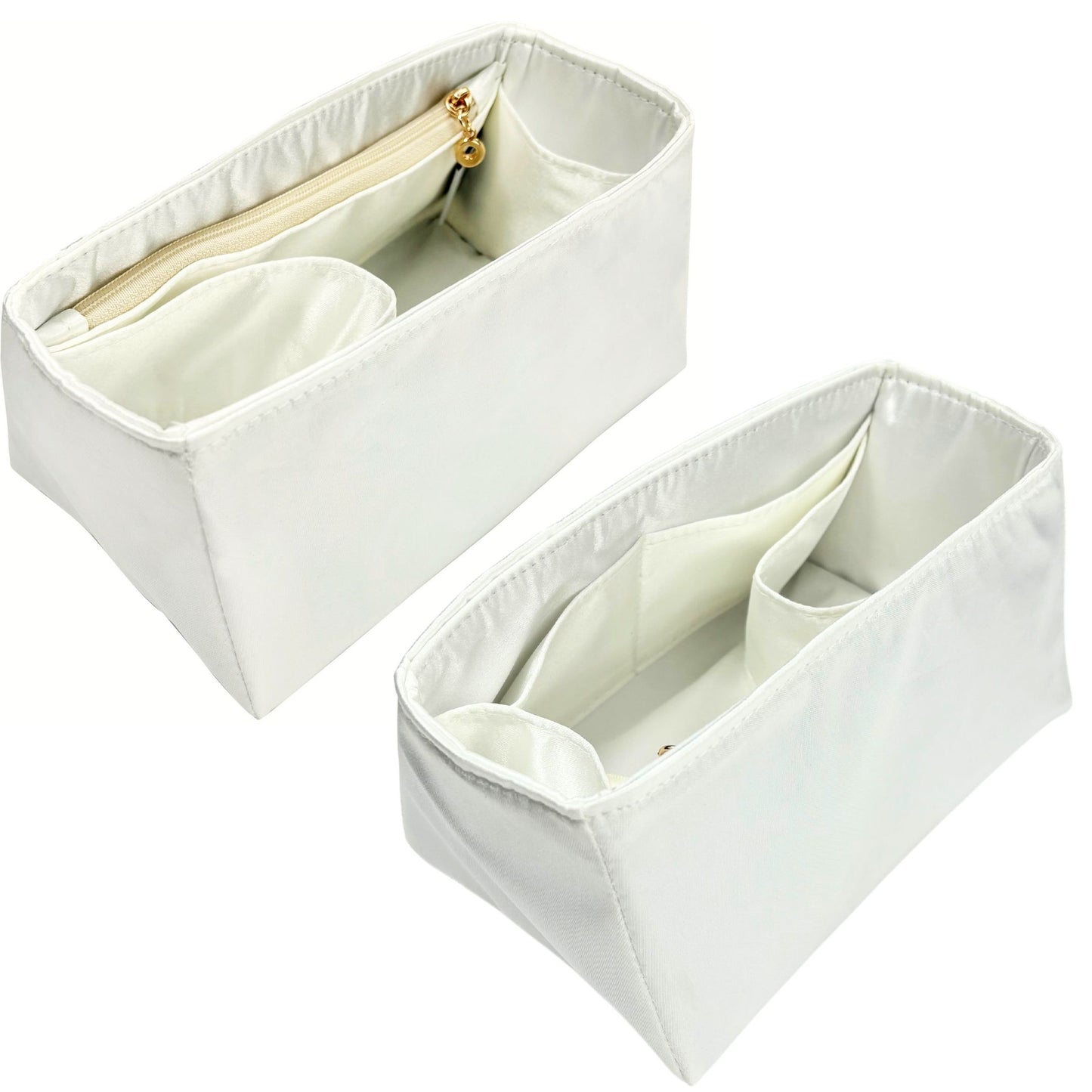 Bag Insert for (The Row, Soft Margaux 15 Bag in Leather) Organizer of Silk Fabric